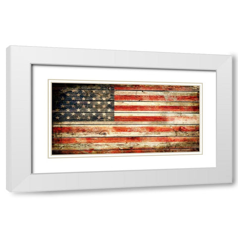 USA 2 White Modern Wood Framed Art Print with Double Matting by Robins, John H.