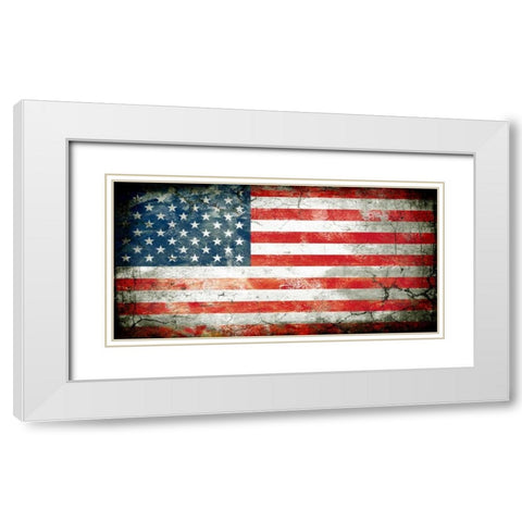 USA 1 White Modern Wood Framed Art Print with Double Matting by Robins, John H.