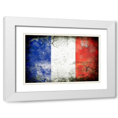 France 1 White Modern Wood Framed Art Print with Double Matting by Robins, John H.