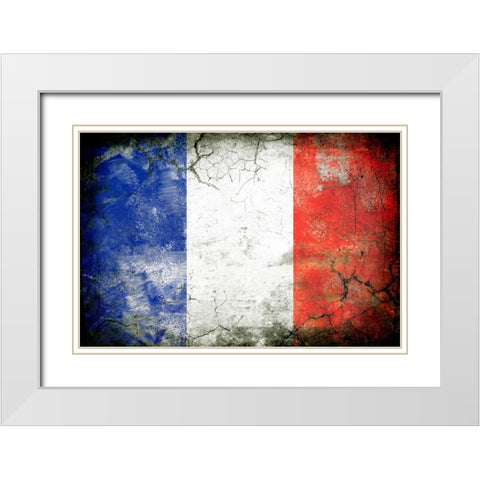 France 1 White Modern Wood Framed Art Print with Double Matting by Robins, John H.