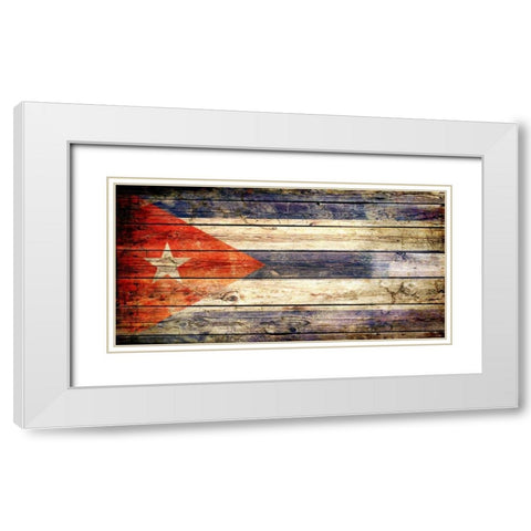 Cuba 2 White Modern Wood Framed Art Print with Double Matting by Robins, John H.