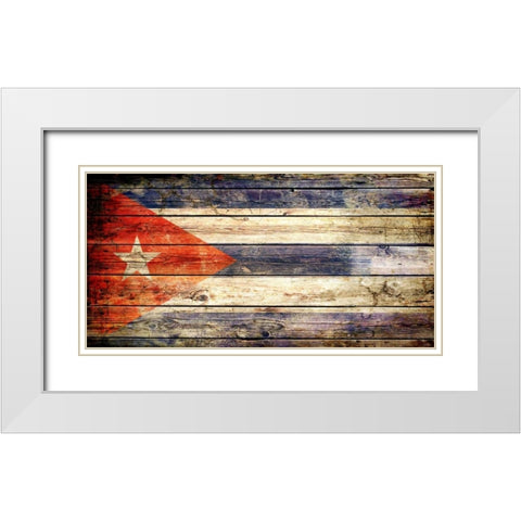 Cuba 2 White Modern Wood Framed Art Print with Double Matting by Robins, John H.
