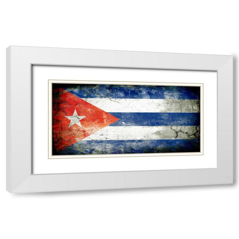 Cuba 1 White Modern Wood Framed Art Print with Double Matting by Robins, John H.