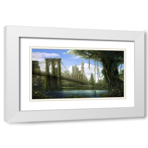 New York Jungle White Modern Wood Framed Art Print with Double Matting by Martin, Jose Luis
