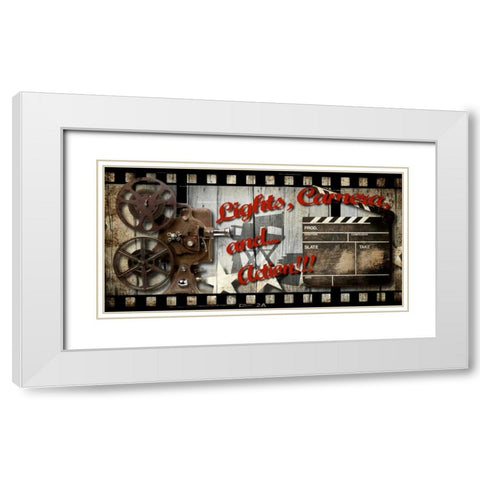 Cinema 01 White Modern Wood Framed Art Print with Double Matting by Robert, Paul