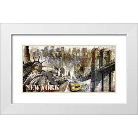 New York 02 White Modern Wood Framed Art Print with Double Matting by Robert, Paul