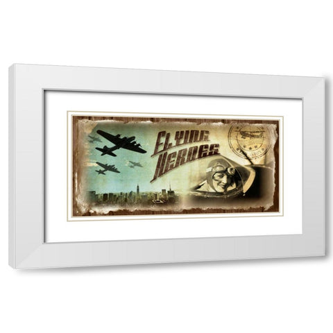 Airplanes vintage White Modern Wood Framed Art Print with Double Matting by Robert, Paul