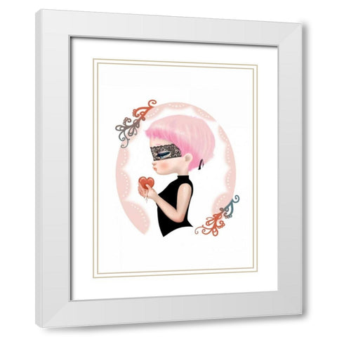 Thief of hearts White Modern Wood Framed Art Print with Double Matting by Yuste, Patricia