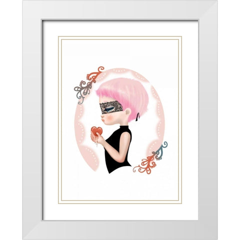 Thief of hearts White Modern Wood Framed Art Print with Double Matting by Yuste, Patricia