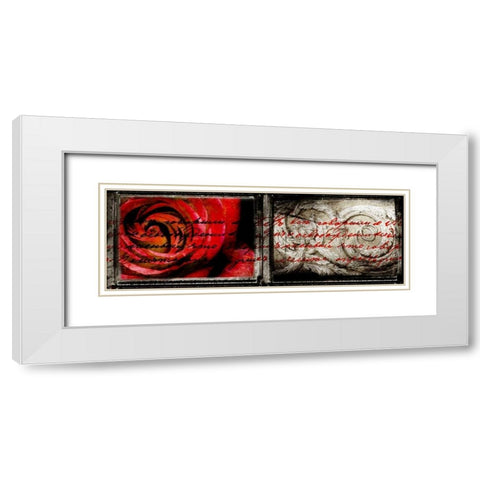 Letter and Roses White Modern Wood Framed Art Print with Double Matting by Willow, Susan P.