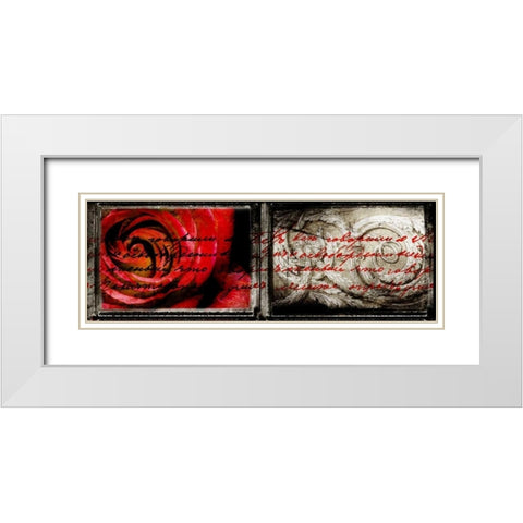 Letter and Roses White Modern Wood Framed Art Print with Double Matting by Willow, Susan P.