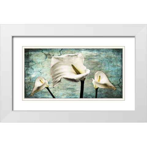 Callas I White Modern Wood Framed Art Print with Double Matting by Willow, Susan P.