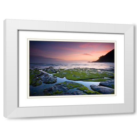 Sweet sunrise White Modern Wood Framed Art Print with Double Matting by Vera, Urtzi