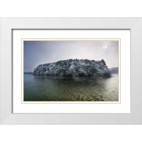 Winter in the swamp White Modern Wood Framed Art Print with Double Matting by Vera, Urtzi