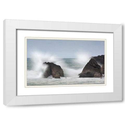 Game waves White Modern Wood Framed Art Print with Double Matting by Vera, Urtzi