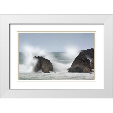 Game waves White Modern Wood Framed Art Print with Double Matting by Vera, Urtzi