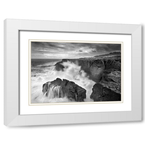 The three Marias White Modern Wood Framed Art Print with Double Matting by Vera, Urtzi