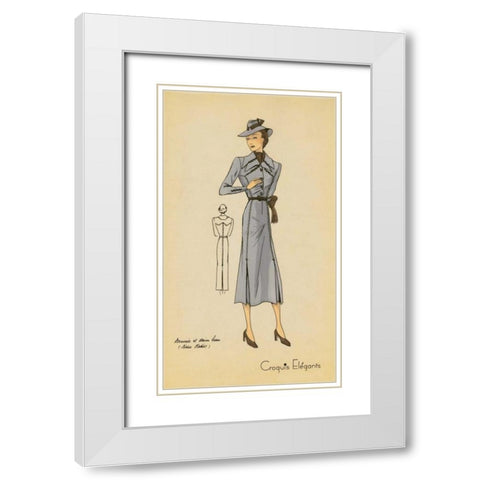 Ladies Fashion IV White Modern Wood Framed Art Print with Double Matting by Unknown