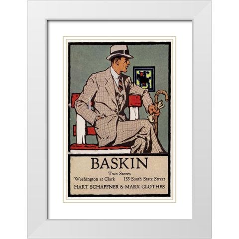 Baskins Fashions I White Modern Wood Framed Art Print with Double Matting by Unknown
