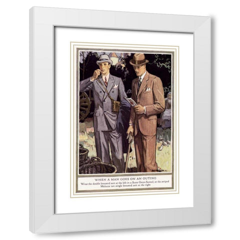 Baskins Fashions III White Modern Wood Framed Art Print with Double Matting by Unknown