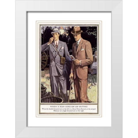 Baskins Fashions III White Modern Wood Framed Art Print with Double Matting by Unknown