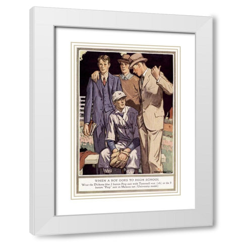 Baskins Fashions V White Modern Wood Framed Art Print with Double Matting by Unknown
