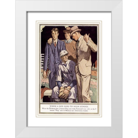 Baskins Fashions V White Modern Wood Framed Art Print with Double Matting by Unknown