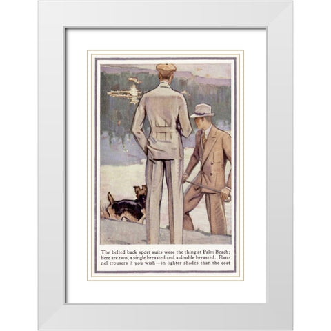 Baskins Fashions IX White Modern Wood Framed Art Print with Double Matting by Unknown