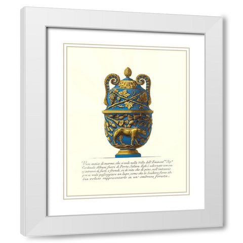 Blue Urn II White Modern Wood Framed Art Print with Double Matting by Piranesi