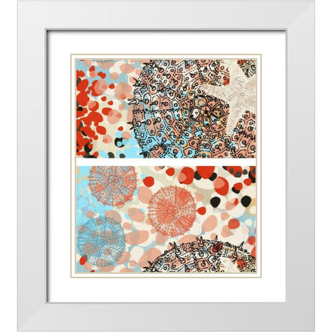 Butterfly MÃ©lange II White Modern Wood Framed Art Print with Double Matting by Unknown