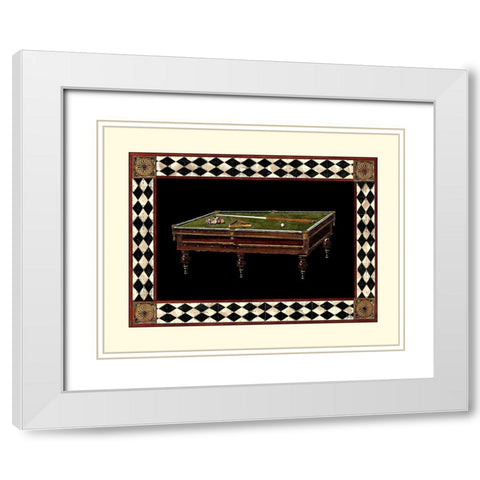 Lets Play Billiards I White Modern Wood Framed Art Print with Double Matting by Vision Studio