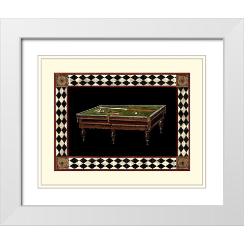 Lets Play Billiards I White Modern Wood Framed Art Print with Double Matting by Vision Studio