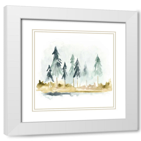 Lake Shore I White Modern Wood Framed Art Print with Double Matting by Vess, June Erica