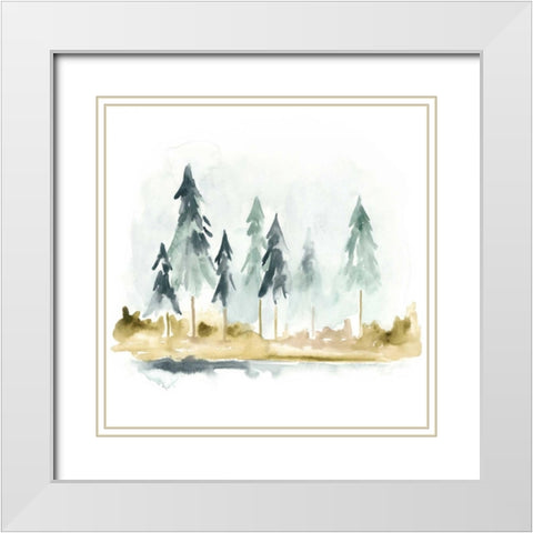 Lake Shore I White Modern Wood Framed Art Print with Double Matting by Vess, June Erica