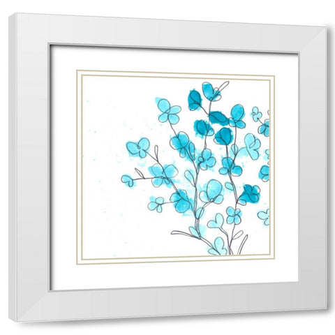 Posy Pop II White Modern Wood Framed Art Print with Double Matting by Vess, June Erica
