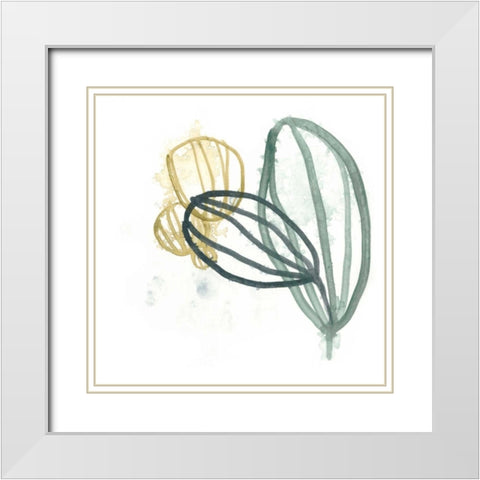 Abstract Sea Fan I White Modern Wood Framed Art Print with Double Matting by Vess, June Erica
