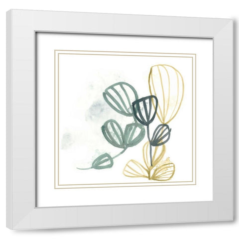 Abstract Sea Fan III White Modern Wood Framed Art Print with Double Matting by Vess, June Erica