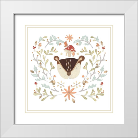 Whimsical Woodland Faces II White Modern Wood Framed Art Print with Double Matting by Vess, June Erica