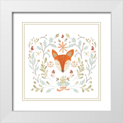Whimsical Woodland Faces IV White Modern Wood Framed Art Print with Double Matting by Vess, June Erica