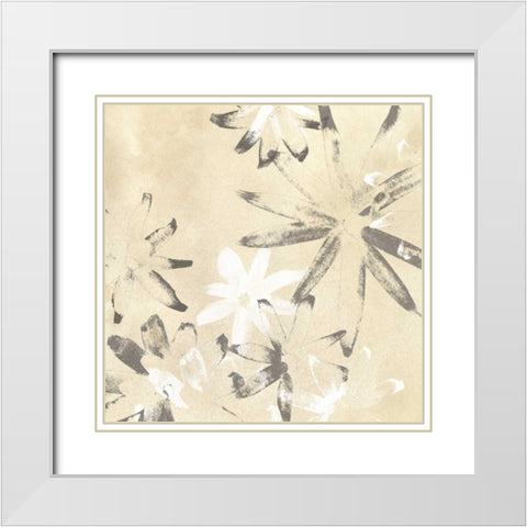 Vellum Flora I White Modern Wood Framed Art Print with Double Matting by Vess, June Erica