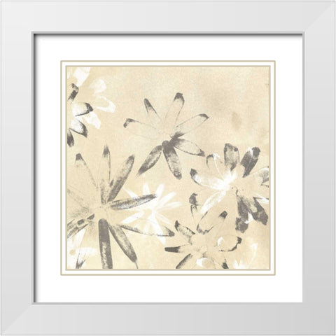 Vellum Flora II White Modern Wood Framed Art Print with Double Matting by Vess, June Erica