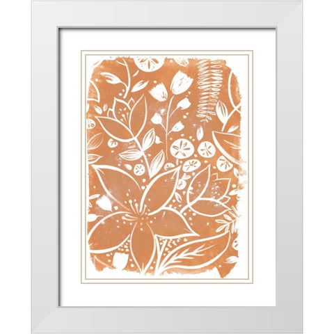 Garden Batik VI White Modern Wood Framed Art Print with Double Matting by Vess, June Erica
