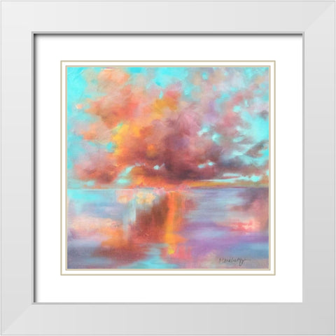 Love and Light White Modern Wood Framed Art Print with Double Matting by Quin, Marabeth