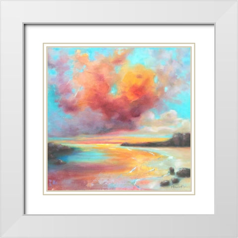 Storms End White Modern Wood Framed Art Print with Double Matting by Quin, Marabeth