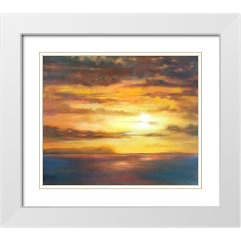 Niihau White Modern Wood Framed Art Print with Double Matting by Quin, Marabeth