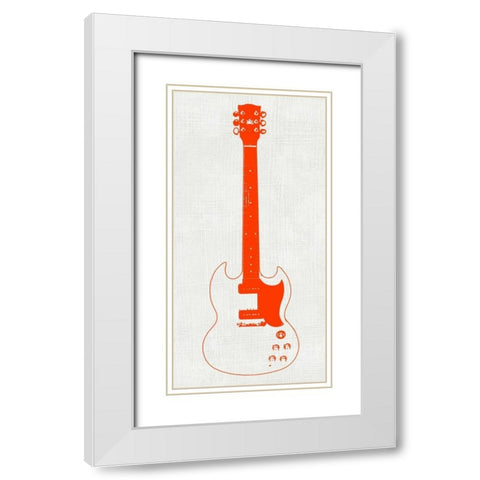 Guitar Collector III White Modern Wood Framed Art Print with Double Matting by Inge, Kevin Wade