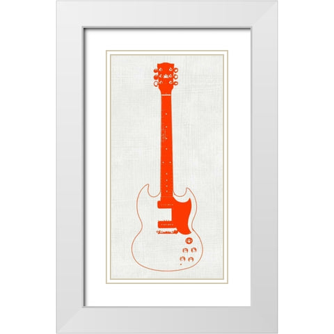 Guitar Collector III White Modern Wood Framed Art Print with Double Matting by Inge, Kevin Wade