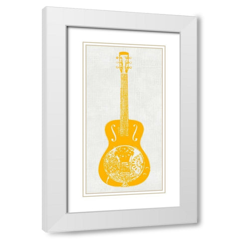 Guitar Collector IV White Modern Wood Framed Art Print with Double Matting by Inge, Kevin Wade