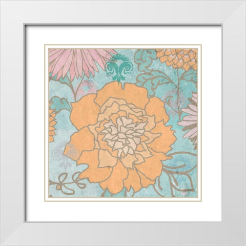 French Peony I White Modern Wood Framed Art Print with Double Matting by Mark, Leslie