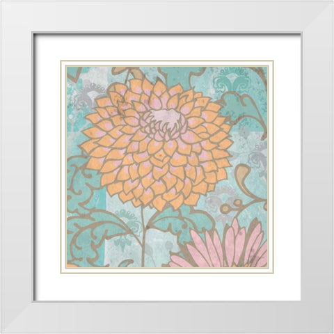 French Peony II White Modern Wood Framed Art Print with Double Matting by Mark, Leslie